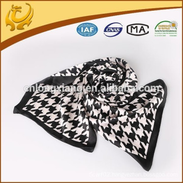 Arab Digital Printed Houndstooth 100% Silk Satin Men Silk Scarf